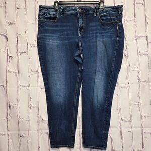 Silver Jeans Co Suki Skinny Crop Dark Wash Denim Jeans Womens Plus Size 20 L25